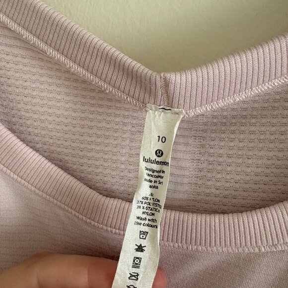 Lululemon Athletic Swiftly Tech Relaxed Short Sleeve Shirt Pink Women’s Size 10 - Picture 7 of 8